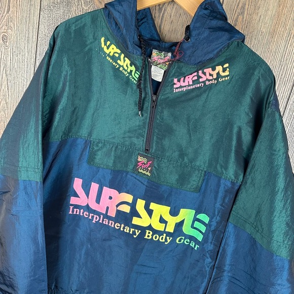 surf style Other - Surf Style Vintage 90s Windbreaker Jacket Pullover One Size (fits XXL) Shiny